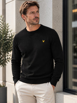 Lyle & Scott Merino Crew Knit Black