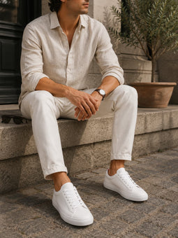 Les Deux Leather Theodor Sneaker White