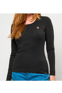 U.S. POLO ASSN. Women L/S T-shirt Carlotta Black