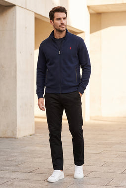 Ralph Lauren Full Zip Track Top Double Knit Navy