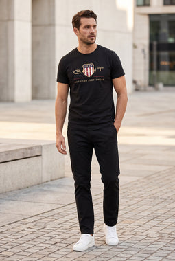 GANT Gold Shield S/S Logo Tee Black