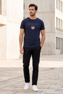 GANT Shield Logo Regular Tee Navy