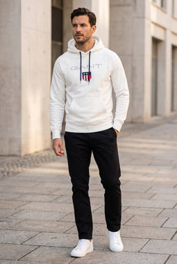 GANT Shield Hoodie White