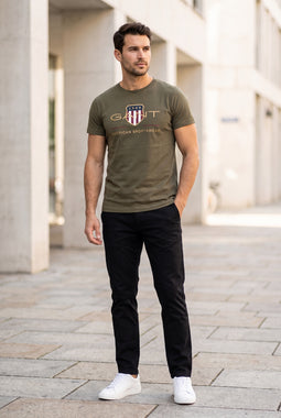GANT Gold Shield S/S Logo Tee Racing Green