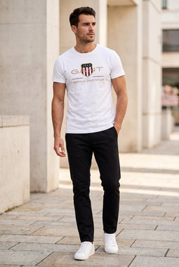 GANT Gold Shield S/S Logo Tee White