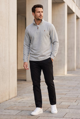 Ralph Lauren 1/4 Zip Logo Pullover Grey