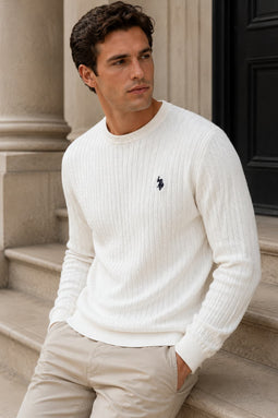 U.S. POLO ASSN. Cable Knit Signature Cloud Dancer