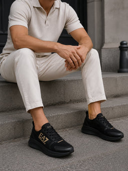 Armani EA7 Gold Runner Sneakers Black