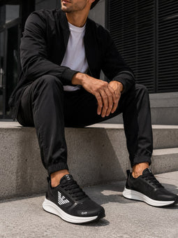 Armani EA7 Eagle Front Logo Sneakers Jet Black