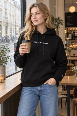 Tommy Hilfiger Women Logo Hoodie Black