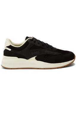 Hugo Boss Suede Runn Trainers Black