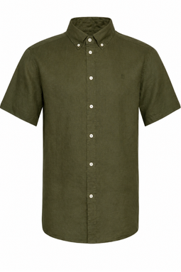Les Deux Linen Kris SS Shirt Olive