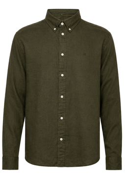 Les Deux Linen Kris Shirt Olive