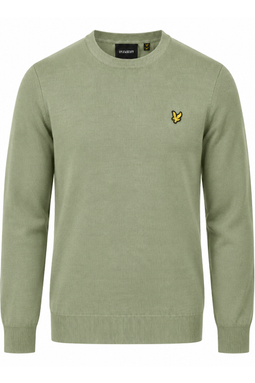 Lyle & Scott Merino Crew Knit Smoke Olive