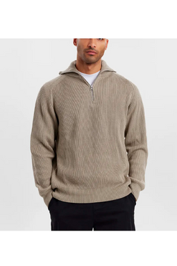 Resteröds Half-Zip Knit Pullover Sand