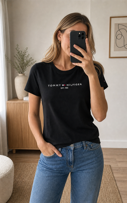 Tommy Hilfiger Women Organic Tee Black
