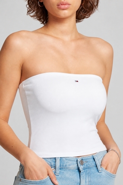 Tommy Hilfiger Women Slim Tube Top White