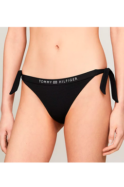 Tommy Hilfiger Women Tonal Side-Tie Bikini Bottom Black