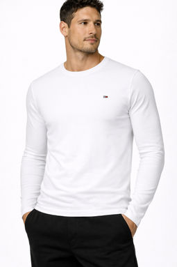 Tommy Hilfiger Logo L/S Tee White