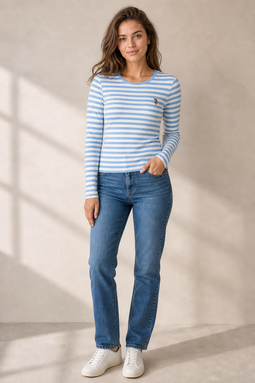 U.S. POLO ASSN. Women L/S T-shirt Chanett Azure Blue