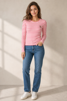 U.S. POLO ASSN. Women L/S T-shirt Chanett Fuchsia Pink