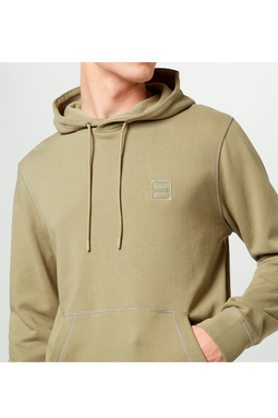 Hugo Boss Patch Wetalk Logo Hoodie Khaki