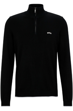 Hugo Boss 1/4 Zip Knit Regular Blend Black