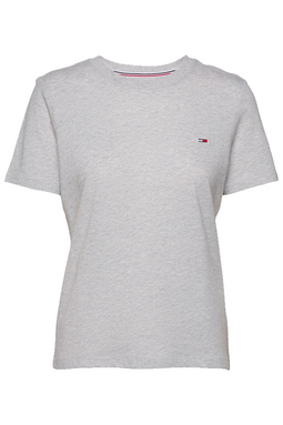 Tommy Hilfiger Women Regular Logo Tee Silver Grey - Luxivo 