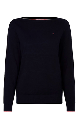 Tommy Hilfiger Women Boat Neck Jumper Navy - Luxivo 