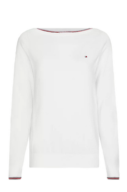 Tommy Hilfiger Women Boat Neck Jumper White - Luxivo 