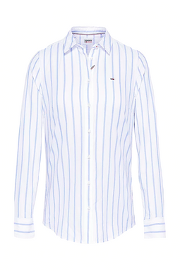 Tommy Hilfiger Women Slim Fit Stripe Shirt Blue - Luxivo 