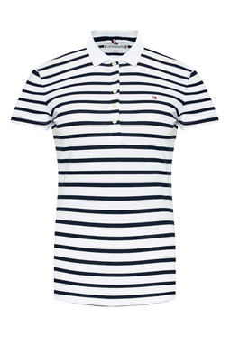 Tommy Hilfiger Women S/S Stripe Polo White - Luxivo 