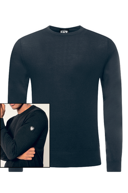 Armani EA7 Knitted Shield Logo Jumper Asphalt - Luxivo 