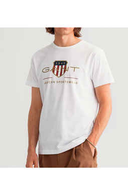 GANT Gold Shield S/S Logo Tee White