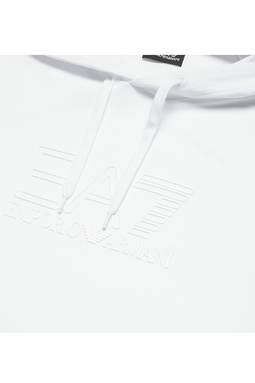 Armani EA7 Regular Hoodie Big Logo White
