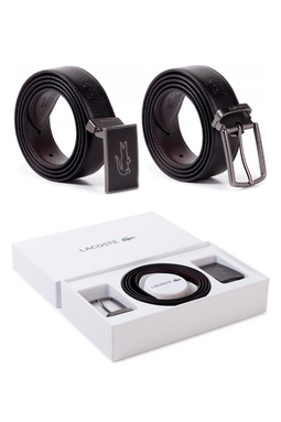 Lacoste 2 in 1 Belt Box Leather Black