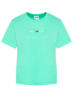 Tommy Hilfiger Women Tee Text Logo Lagoon