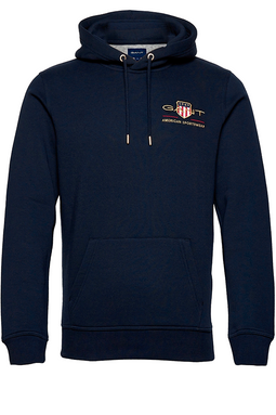 GANT Gold Shield Chest Logo Hoodie Navy
