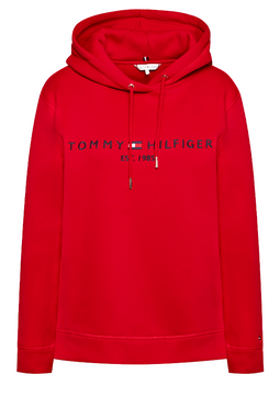 Tommy Hilfiger Women Est. Logo Hoodie Scarlet