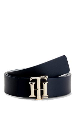 Tommy Hilfiger Women 2 in 1 Gold Buckle Belt White/Navy
