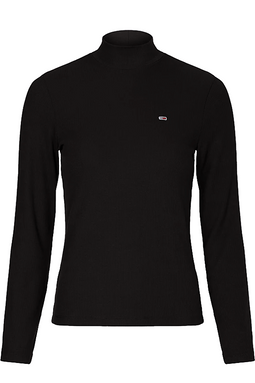 Tommy Hilfiger Women Mock Neck L/S Tee Black