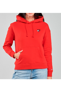 Tommy Hilfiger Women Heart Flag Hoodie Red