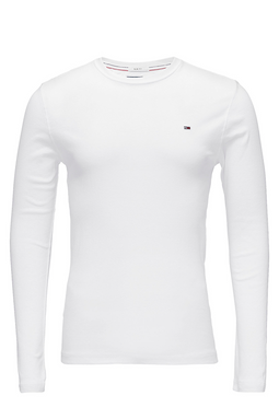 Tommy Hilfiger Logo L/S Tee White - Luxivo 