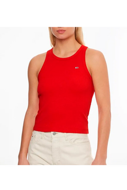 Tommy Hilfiger Women Rib Tank Top Red