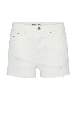Tommy Hilfiger Women Denim Flag Logo Shorts White - Luxivo 