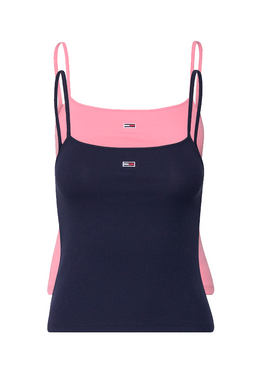 Tommy Hilfiger Women 2-Pack Strap Top Essential Navy/Pink